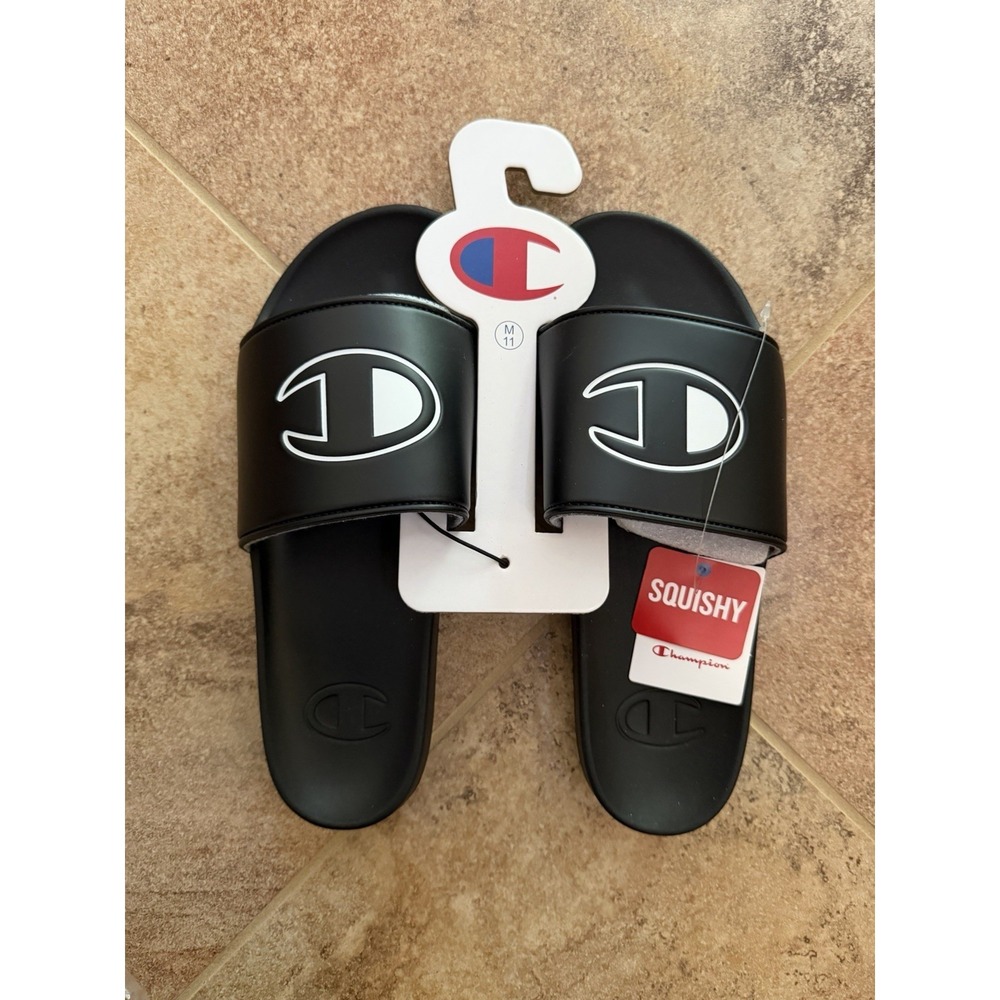 Men's Champion IPO Squish Slide Sandles Black Size 11 NWT